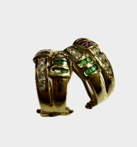 7-1-254505-2-Pendientes piedras cierre omega de oro amarillo 18K