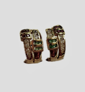 7-1-254505-2-Pendientes piedras cierre omega de oro amarillo 18K 2