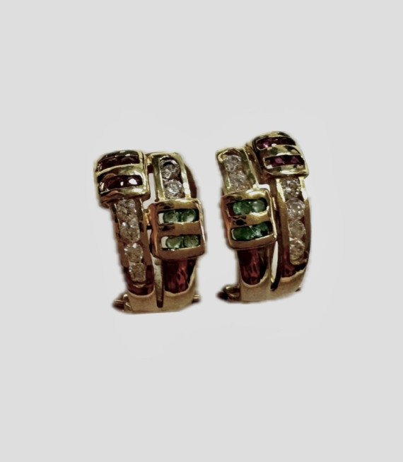 7-1-254505-3-Pendientes piedras cierre omega de oro amarillo 18K