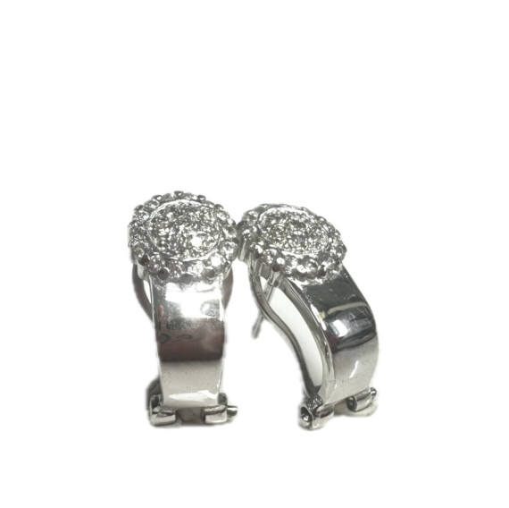 7-1-257173-2-Pendientes con circonitas de oro blanco 18K, L 1.8 cm