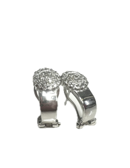 7-1-257173-2-Pendientes con circonitas de oro blanco 18K, L 1.8 cm