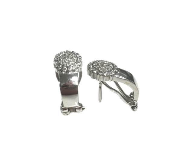 7-1-257173-3-Pendientes con circonitas de oro blanco 18K, L 1.8 cm