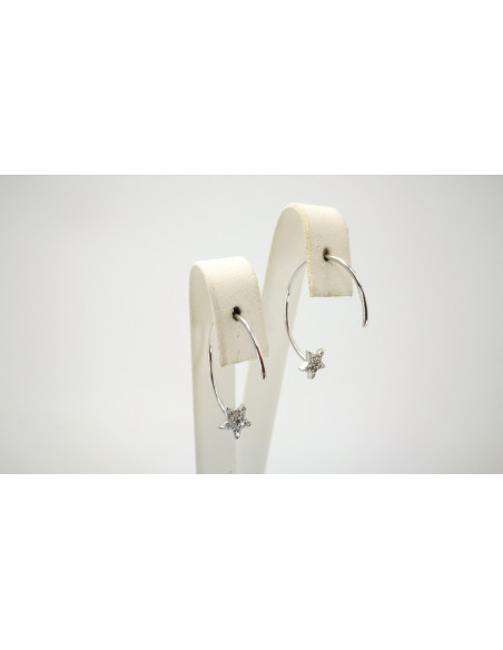 8-1-187098-1-Pendientes aro con luna piedras D 2 cm de Rodio