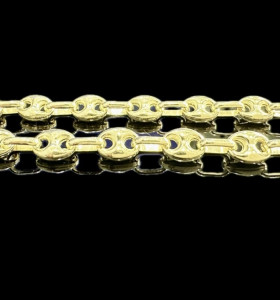 8-1-246546-1-Cadena eslabones tipo pailabote de plata de ley 925 baño oro 18K, 60 cm  2