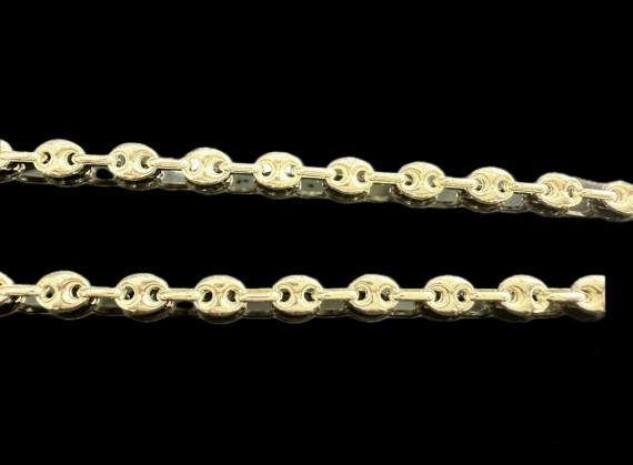 8-1-246546-3-Cadena eslabones tipo pailabote de plata de ley 925 baño oro 18K, 60 cm 