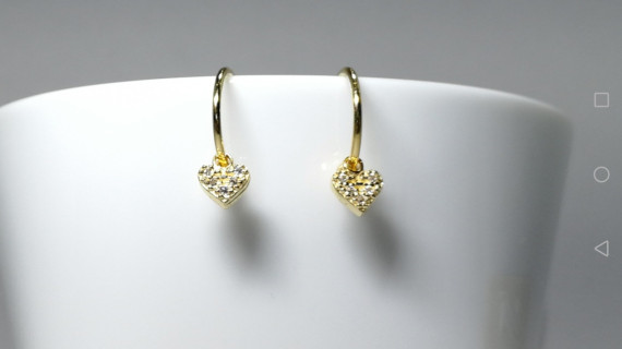 8-2-93088-4-Pendientes aro corazón con piedra 12 mm