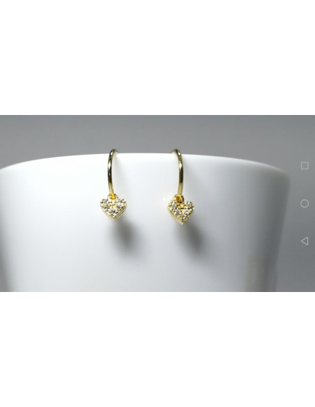 8-2-93088-4-Pendientes aro corazón con piedra 12 mm