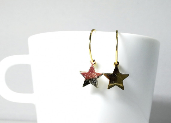 8-2-93123-2-Pendientes aro con estrella 17 mm