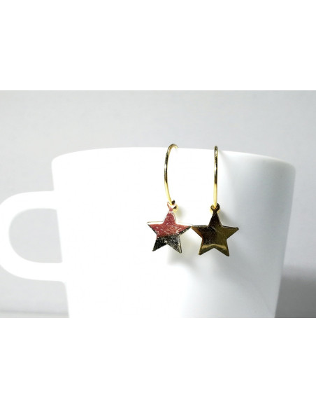 8-2-93123-2-Pendientes aro con estrella 17 mm