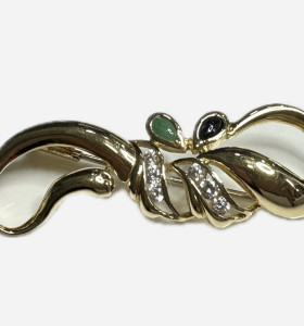 8-7-64504-1-Alfiler forma lazo con piedras de oro amarillo 18 K