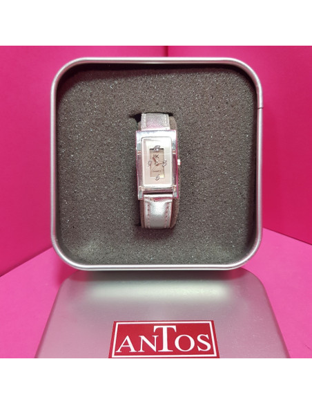 8-8-66944-1-Reloj pulsera señora Antos IK rectangular plateado (Sin Uso)