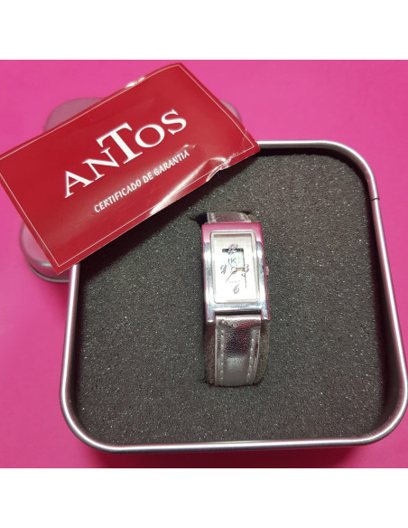 8-8-66944-2-Reloj pulsera señora Antos IK rectangular plateado (Sin Uso)