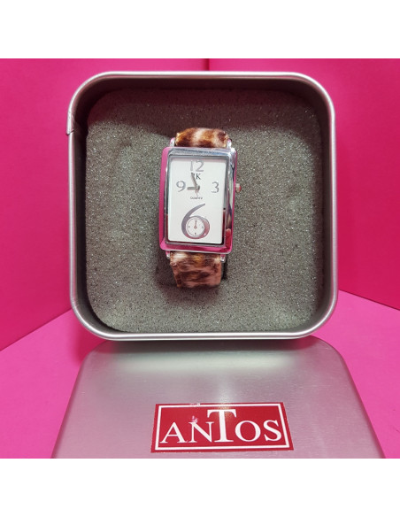 8-8-66945-1-Reloj pulsera señora Antos IK rectangular leopardo (Sin Uso)