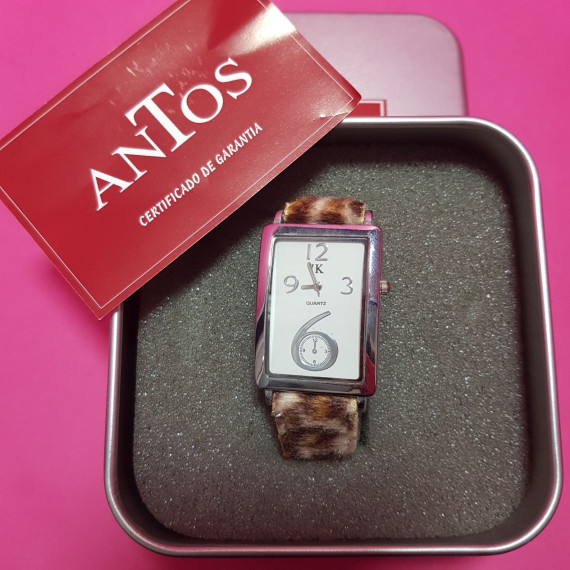 8-8-66945-2-Reloj pulsera señora Antos IK rectangular leopardo (Sin Uso)