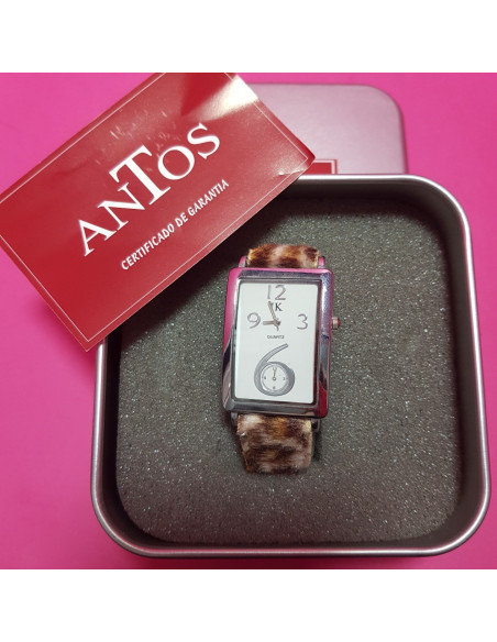 8-8-66945-2-Reloj pulsera señora Antos IK rectangular leopardo (Sin Uso)