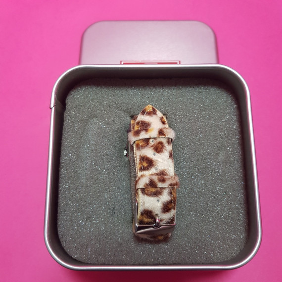 8-8-66945-3-Reloj pulsera señora Antos IK rectangular leopardo (Sin Uso)