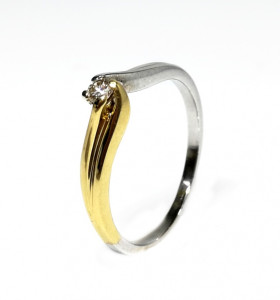 9-1-162875-4-Anillo oro 18 kt. bicolor con brillante 0.09ct SI1 K , T17 2