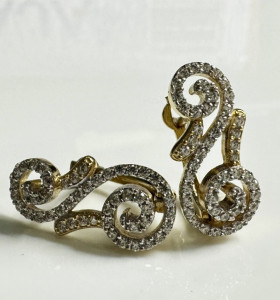 9-1-247993-3-Pendientes estilo moruno de oro amarillo 18K, L 1.9 cm