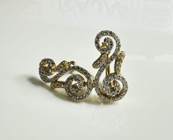 9-1-247993-4-Pendientes estilo moruno de oro amarillo 18K, L 1.9 cm