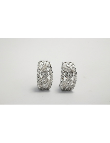 9-7-40868-3-Pendientes con circonitas de oro blanco 18 K y cierre omega