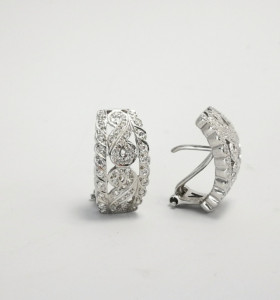 9-7-40868-3-Pendientes con circonitas de oro blanco 18 K y cierre omega 2