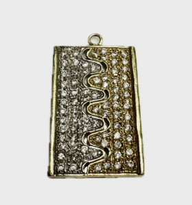 9-7-71288-1-Colgante rectangular circonitas de oro bicolor 18K