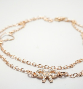 9-1-186811-1-Pulsera eslabones Corazones y Lazo piedras EBR 10111 Rosa