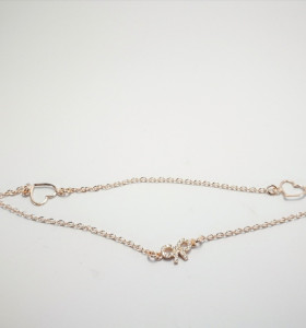 9-1-186811-1-Pulsera eslabones Corazones y Lazo piedras EBR 10111 Rosa 2