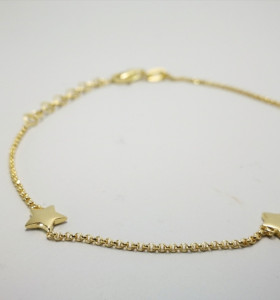 9-1-186942-1-Pulsera estrellas dorada EBR10314 Rodio