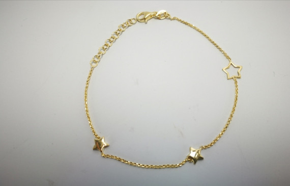 9-1-186942-2-Pulsera estrellas dorada EBR10314 Rodio