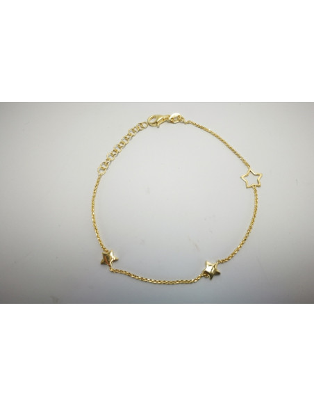 9-1-186942-2-Pulsera estrellas dorada EBR10314 Rodio