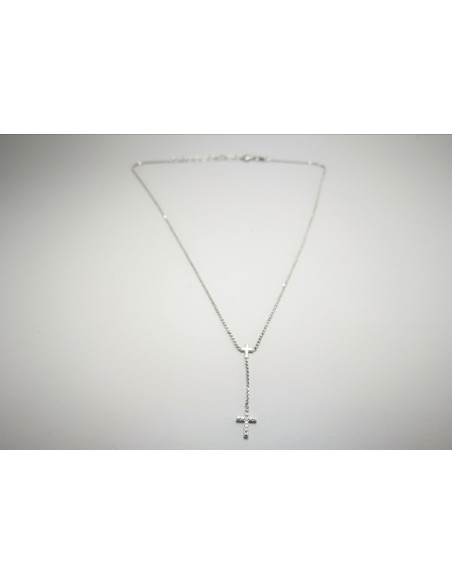 9-1-186767-1-Cadena eslabones tipo rolo y Cruces ECL7677 de Rodio 