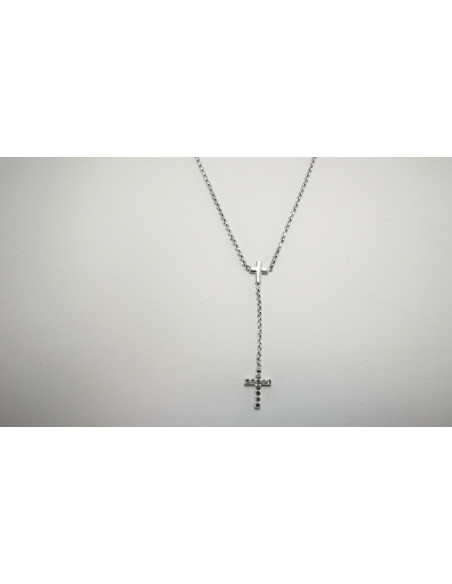 9-1-186767-2-Cadena eslabones tipo rolo y Cruces ECL7677 de Rodio 