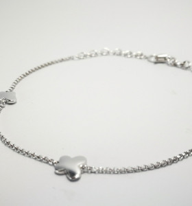 9-1-186787-1-Pulsera eslabones tipo rolo 2 Mariposas EBR 10309 de Rodio