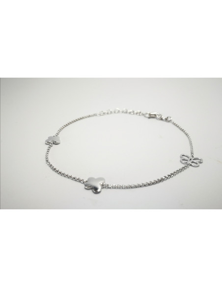 9-1-186787-1-Pulsera eslabones tipo rolo 2 Mariposas EBR 10309 de Rodio