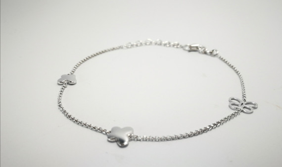 9-1-186788-1-Pulsera eslabones tipo rolo 2 Mariposas EBR 10309 de Rodio
