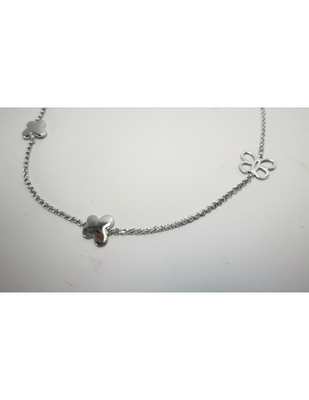 9-1-186788-2-Pulsera eslabones tipo rolo 2 Mariposas EBR 10309 de Rodio