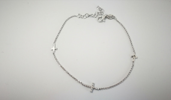 9-1-186922-2-Pulsera 3 cruces EBR19583 Rodio