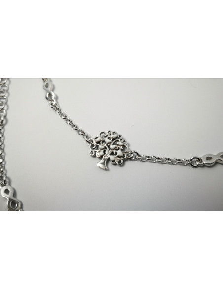 9-1-186963-3-Pulsera arbolito corazones blanco y lila EBR17436 Rodio