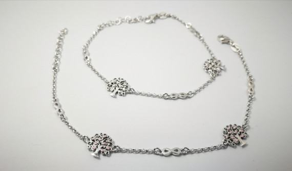 9-1-186965-1-Pulsera arbolito corazones blanco y lila EBR17436 Rodio