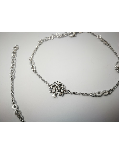 9-1-186965-4-Pulsera arbolito corazones blanco y lila EBR17436 Rodio