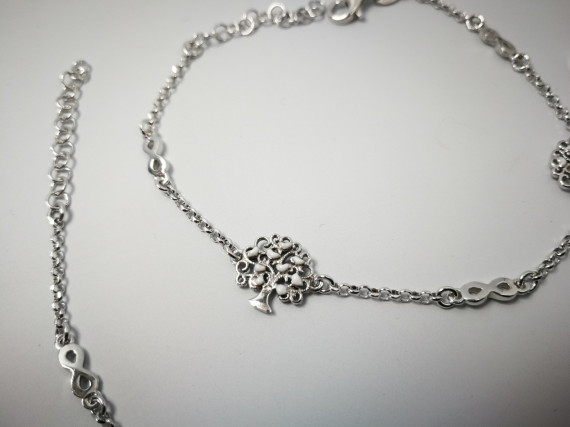 9-1-186970-4-Pulsera arbolito corazones blanco y lila EBR17436 Rodio