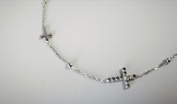 9-1-186992-2-Pulsera 3 cruces EBR19499 Rodio