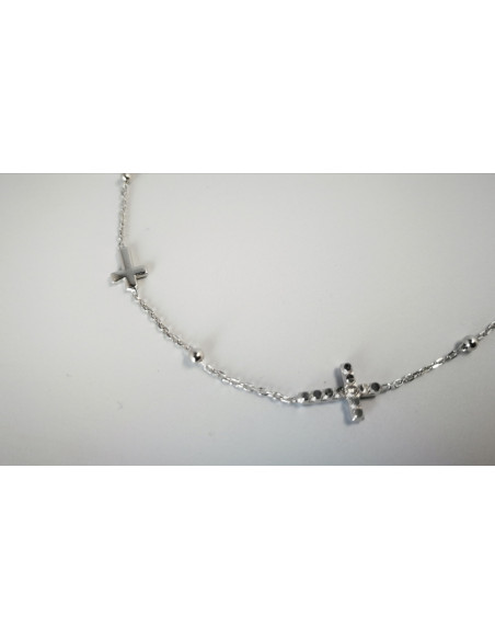 9-1-186992-2-Pulsera 3 cruces EBR19499 Rodio