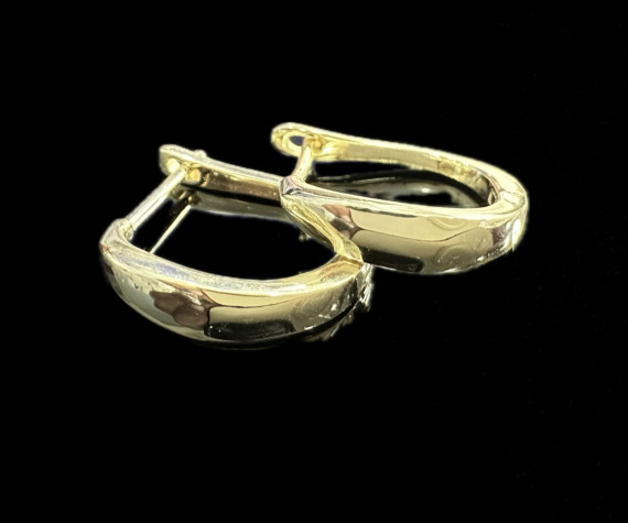 9-1-246643-2-Pendientes tipo aro ovalado de plata de ley 925 baño oro 18K, 1,95 cm