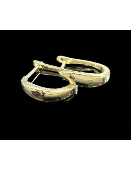 9-1-246643-2-Pendientes tipo aro ovalado de plata de ley 925 baño oro 18K, 1,95 cm