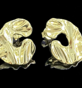 9-1-246660-1-Pendientes forma C de plata de ley 925 baño oro 18K