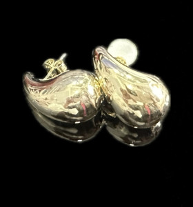 9-1-246672-3-Pendientes forma gota grande de plata de ley 925 baño oro 18K, 1,45 cm