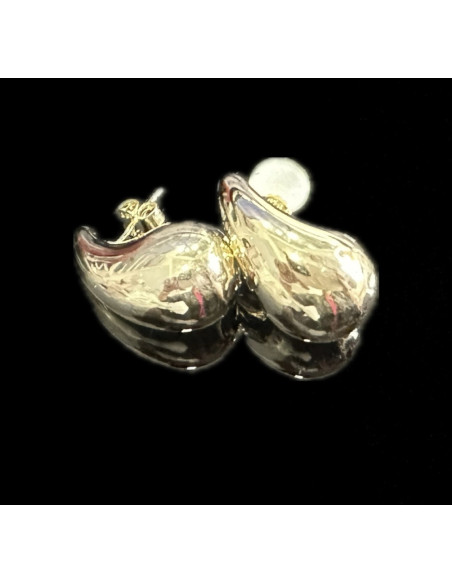 9-1-246672-3-Pendientes forma gota grande de plata de ley 925 baño oro 18K, 1,45 cm