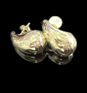 9-1-246672-3-Pendientes forma gota grande de plata de ley 925 baño oro 18K, 1,45 cm 2